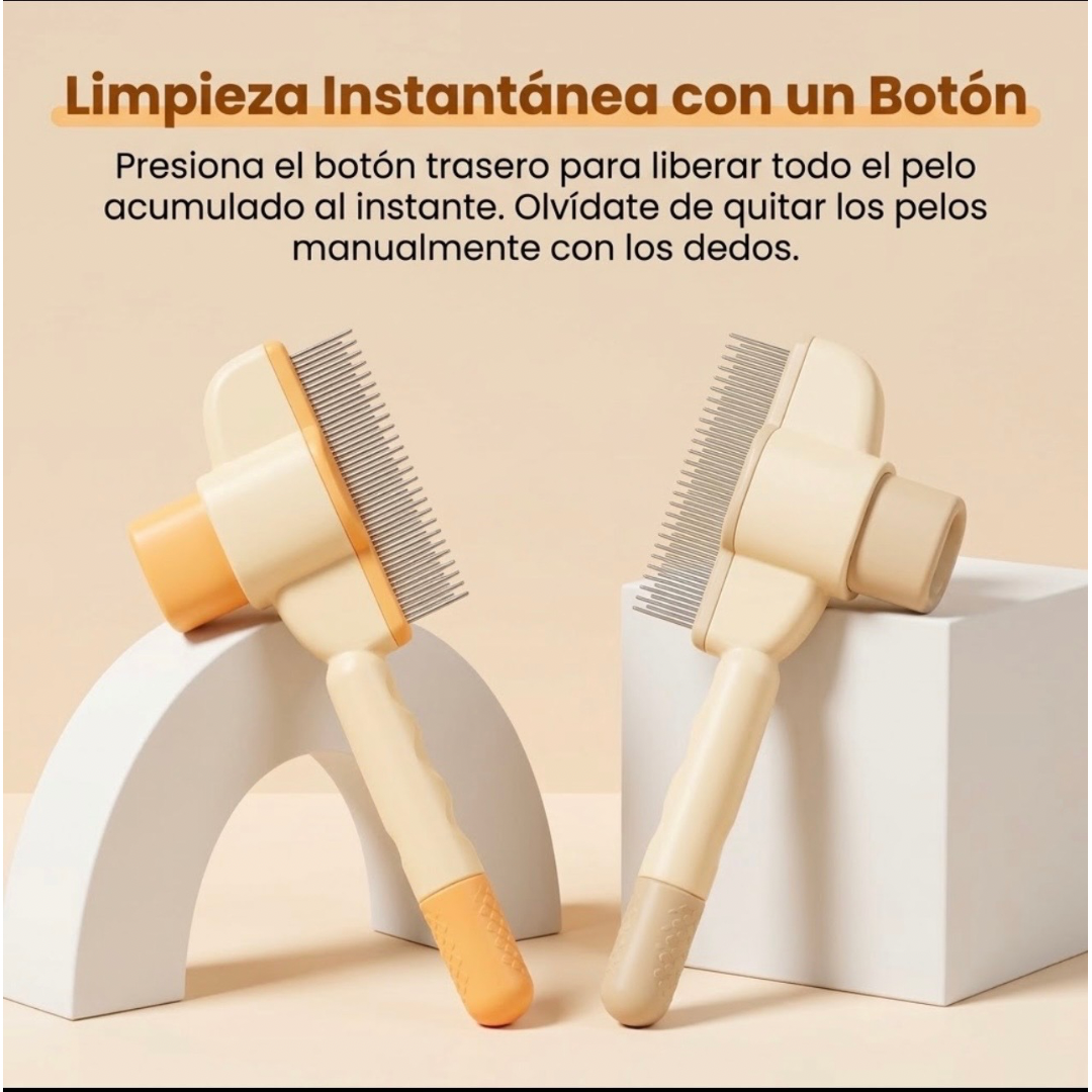 CleanPaw: Cepillo Autolimpiante 2 en 1 para Mascotas